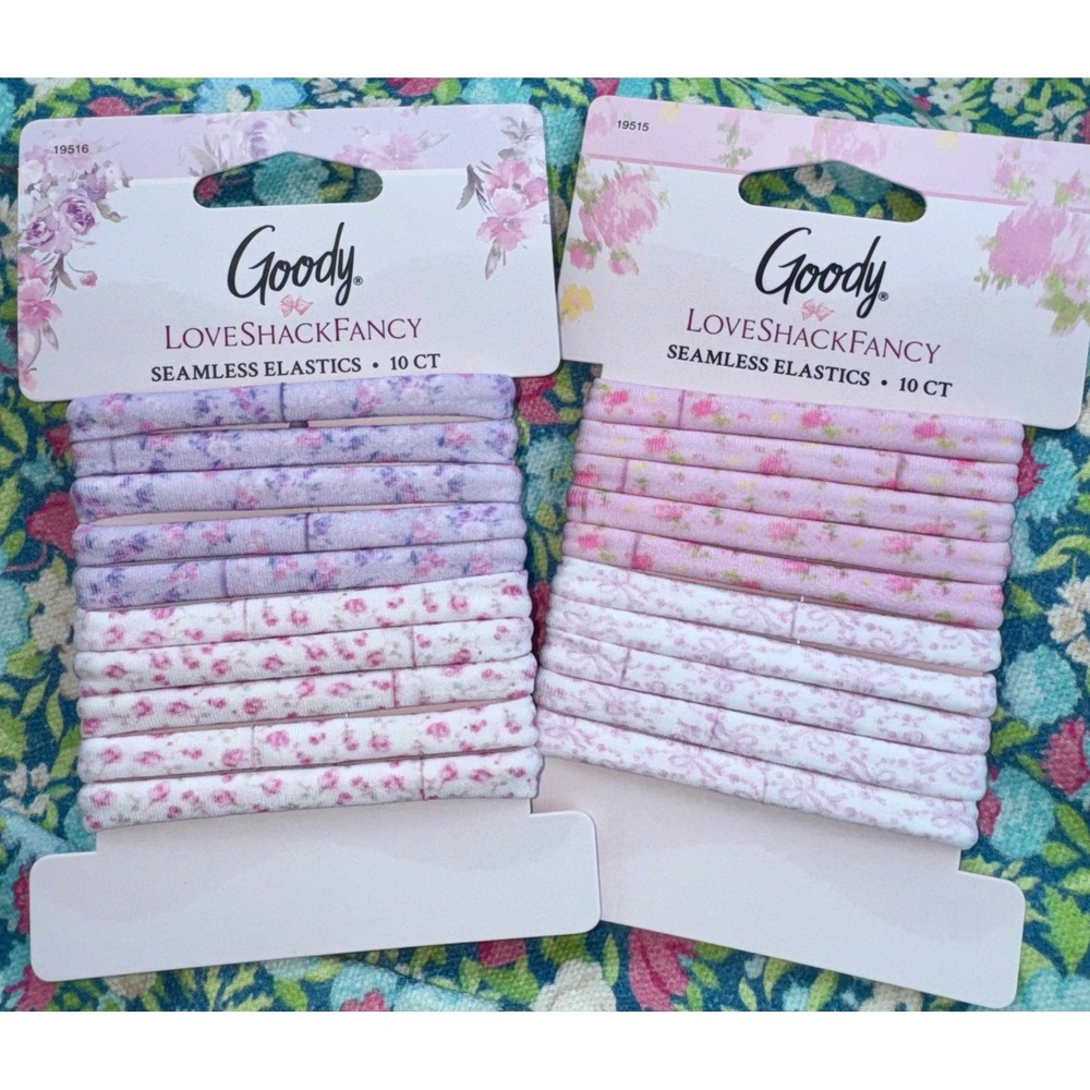LoveShackFancy x Goody for Target Seamless Hair Elastics Bundle 20 Ct NWT Floral